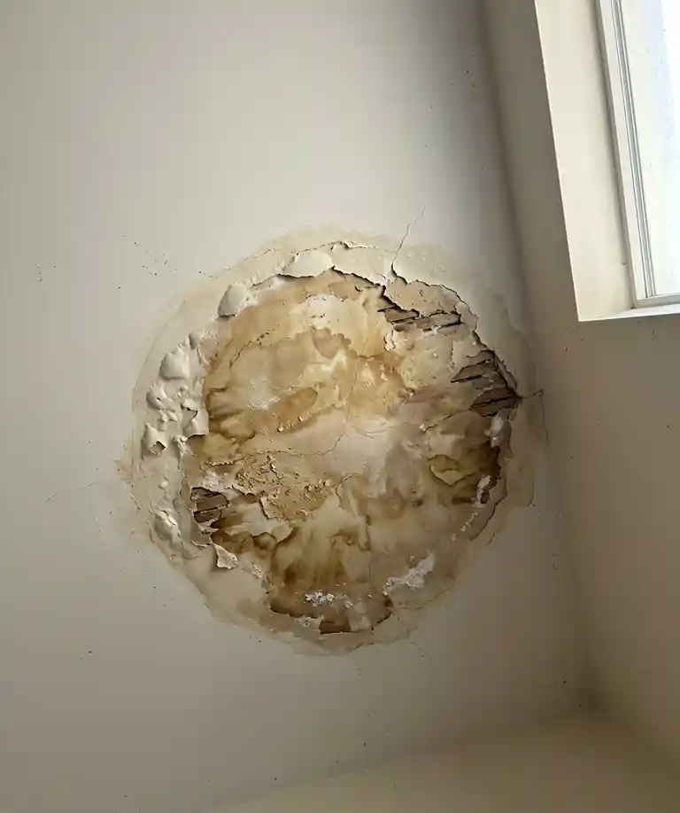 showing-water-stained-ceiling-dfw-area-roof-leak Illustration of types of Highland Park homes we've re-roofed